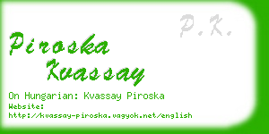 piroska kvassay business card